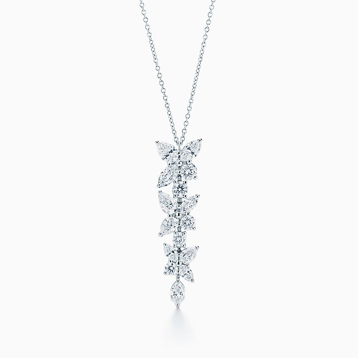 [Dawnora Jewelry]MIXED CLUSTER DIAMOND DROP PENDANT