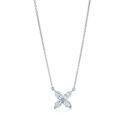 [Dawnora Jewelry]PLATINUM AND DIAMOND VICTORIA PENDANT NECKLACE