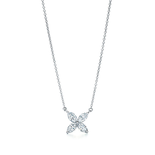 [Dawnora Jewelry]PLATINUM AND DIAMOND VICTORIA PENDANT NECKLACE