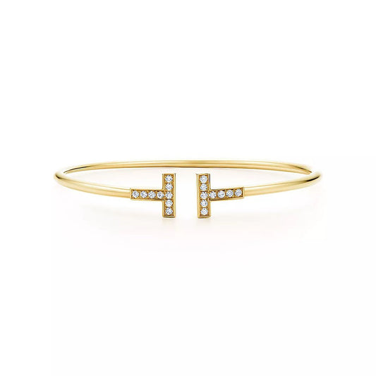 [Dawnora Jewelry]T BRACELET 1.8MM GOLD DIAMOND