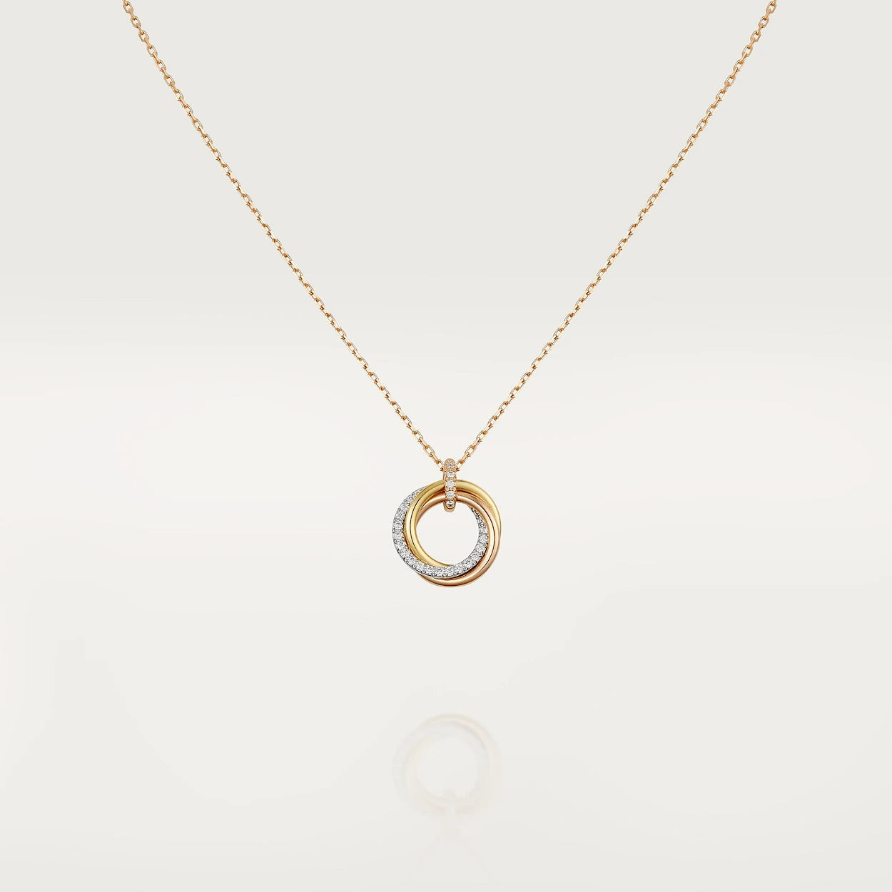 [Dawnora Jewelry]TRINITY NECKLACE SILVER GOLD PINK GOLD DIAMONDS