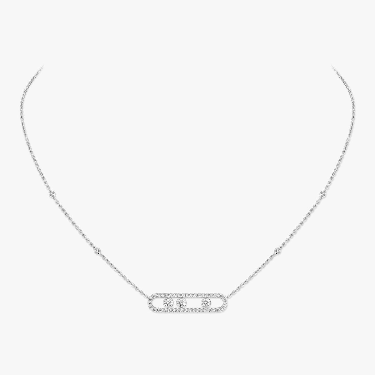 [Dawnora Jewelry] Move Pave_ Rose Gold Diamond Necklace