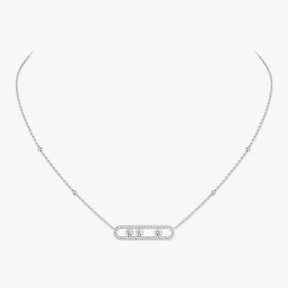 [Dawnora Jewelry] Move Pave_ Rose Gold Diamond Necklace