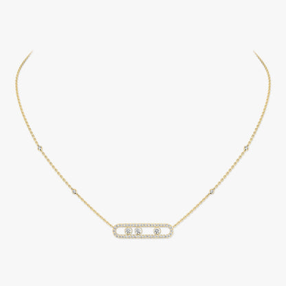[Dawnora Jewelry] Move Pave_ Rose Gold Diamond Necklace