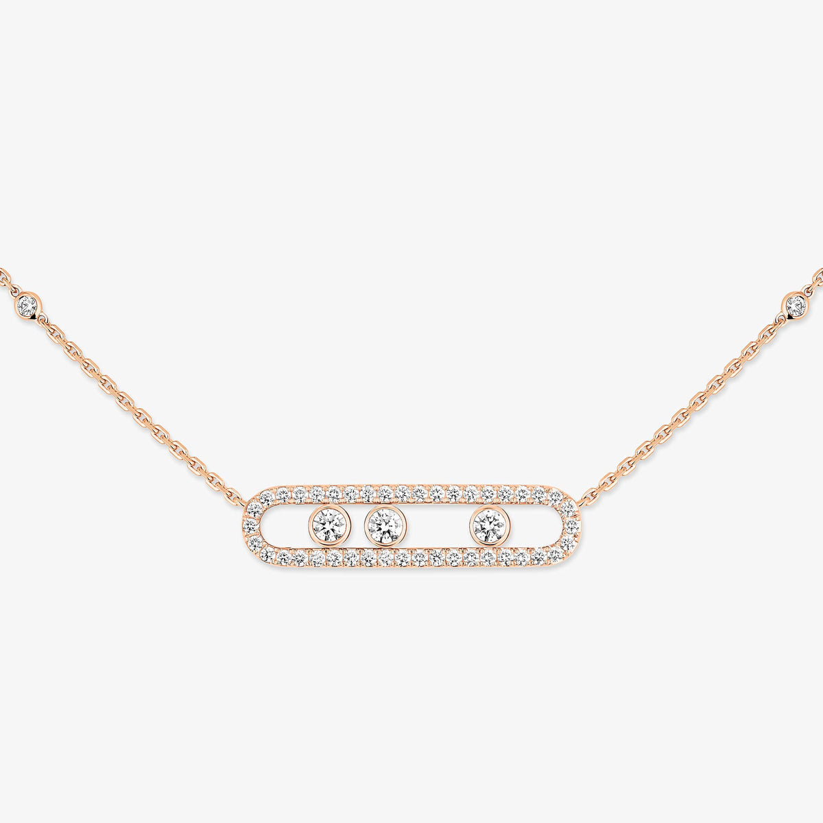 [Dawnora Jewelry] Move Pave_ Rose Gold Diamond Necklace