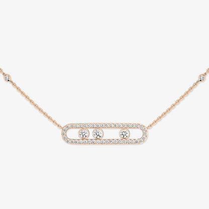 [Dawnora Jewelry] Move Pave_ Rose Gold Diamond Necklace