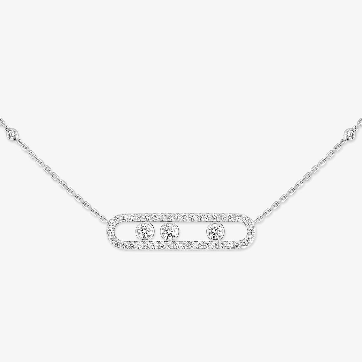 [Dawnora Jewelry] Move Pave_ Rose Gold Diamond Necklace