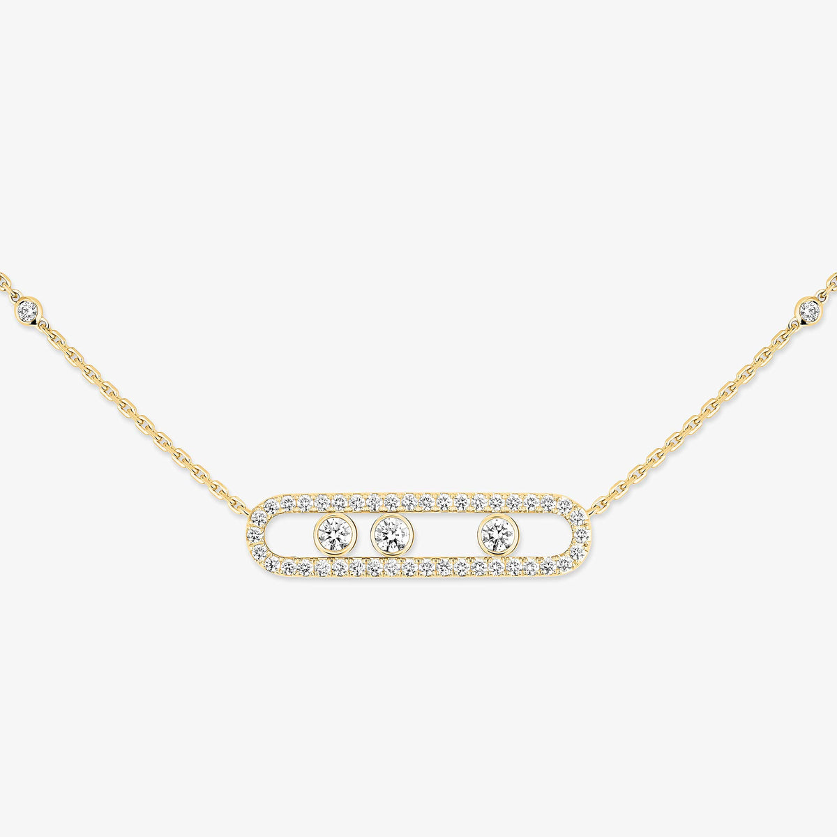 [Dawnora Jewelry] Move Pave_ Rose Gold Diamond Necklace