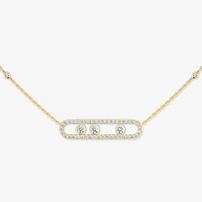 [Dawnora Jewelry] Move Pave_ Rose Gold Diamond Necklace