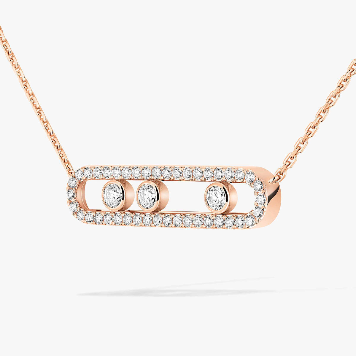 [Dawnora Jewelry] Move Pave_ Rose Gold Diamond Necklace
