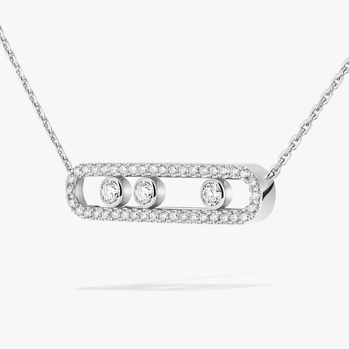 [Dawnora Jewelry] Move Pave_ Rose Gold Diamond Necklace