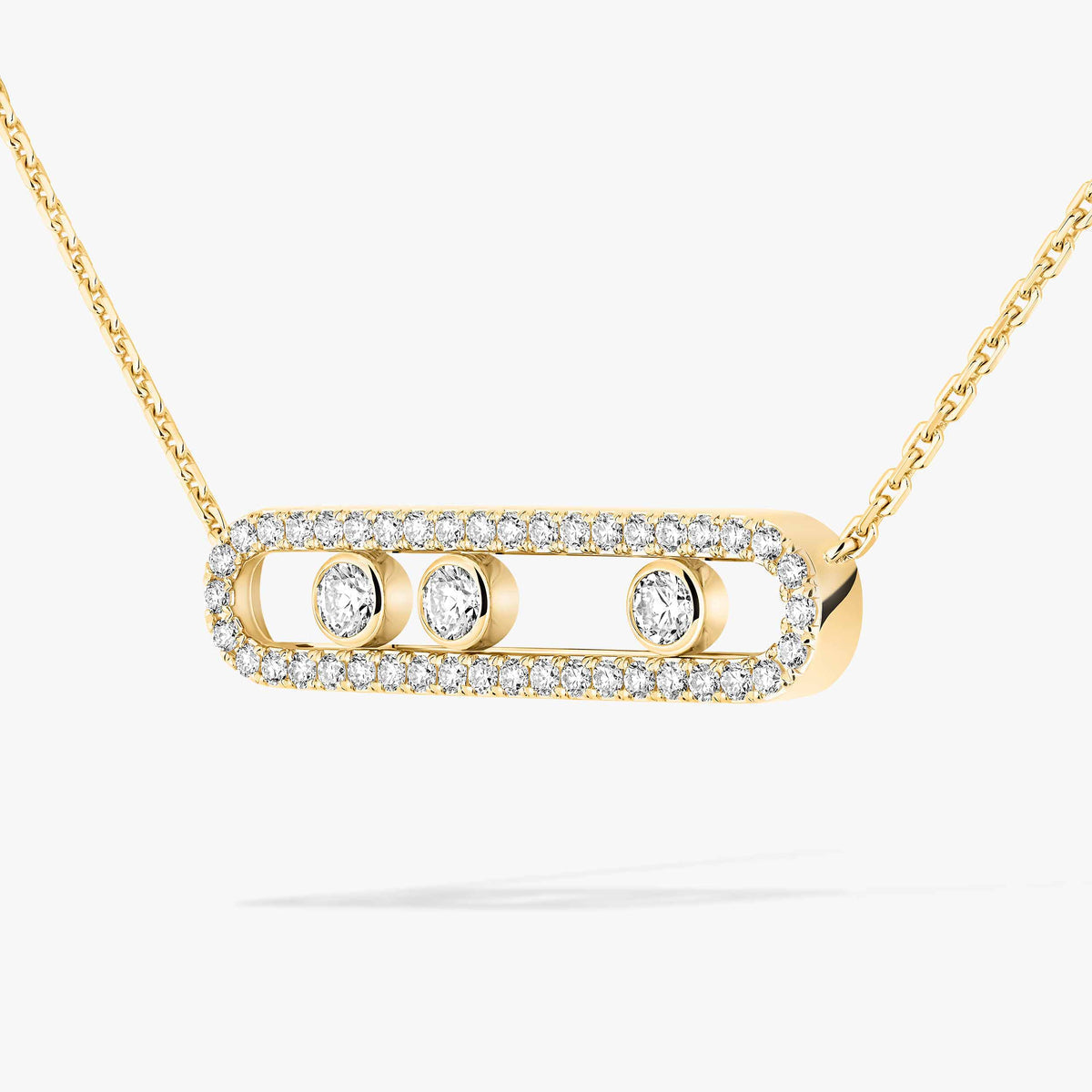 [Dawnora Jewelry] Move Pave_ Rose Gold Diamond Necklace