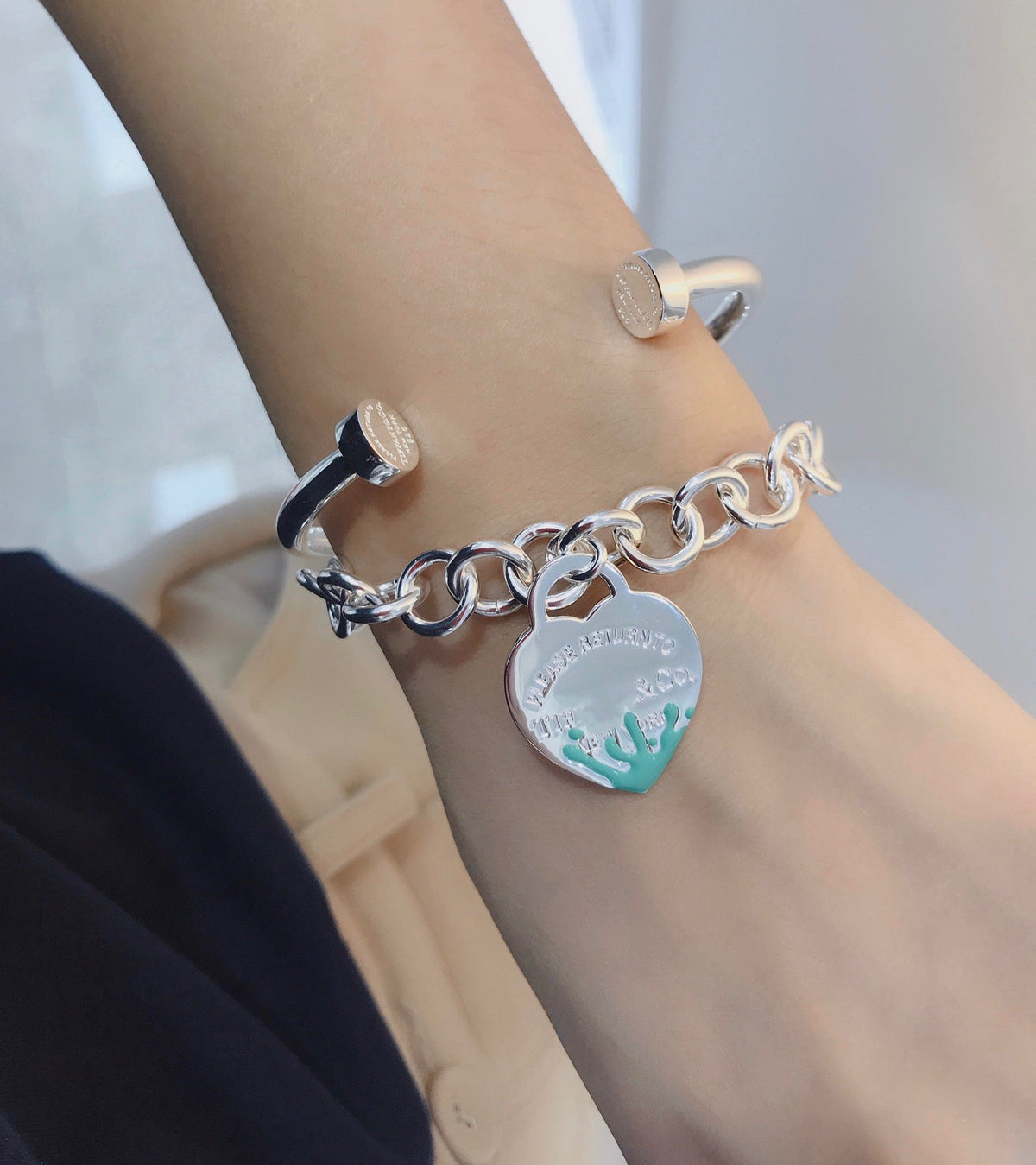 [Dawnora Jewelry]LOVE HEART RETURN TO TIF SILVER BRACELET