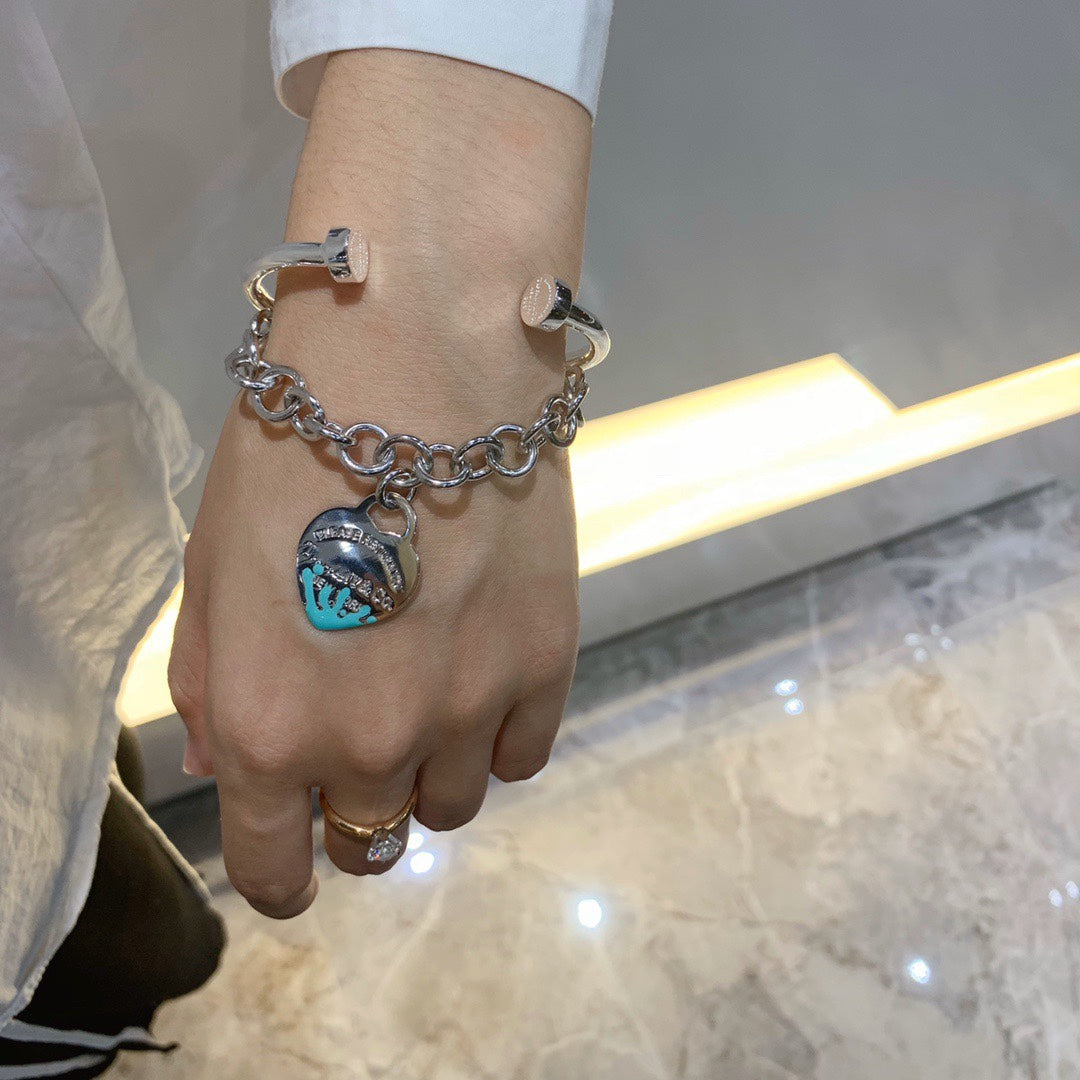 [Dawnora Jewelry]LOVE HEART RETURN TO TIF SILVER BRACELET