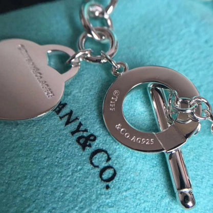 [Dawnora Jewelry]LOVE HEART PIN BUCKLE RETURN TO TIF SILVER BRACELET