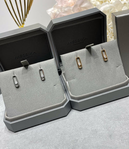 [Dawnora Jewelry]MOVE UNO SMALL 1 DIAMOND EARRINGS