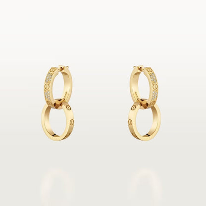 [Dawnora Jewelry]LOVE 3.3MM DANGLE HALF DIAMOND EARRINGS