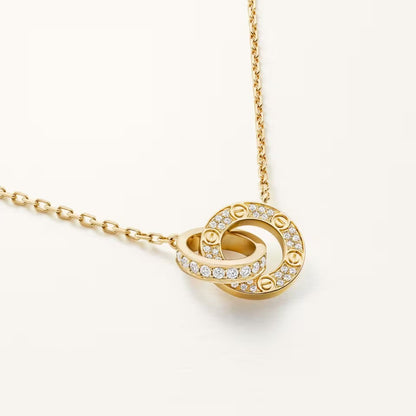 [Dawnora Jewelry]LOVE  FULL DIAMOND PENDANT NECKLACE